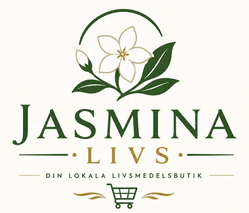 Jasmina Livs — jasminblomma över ordmärket